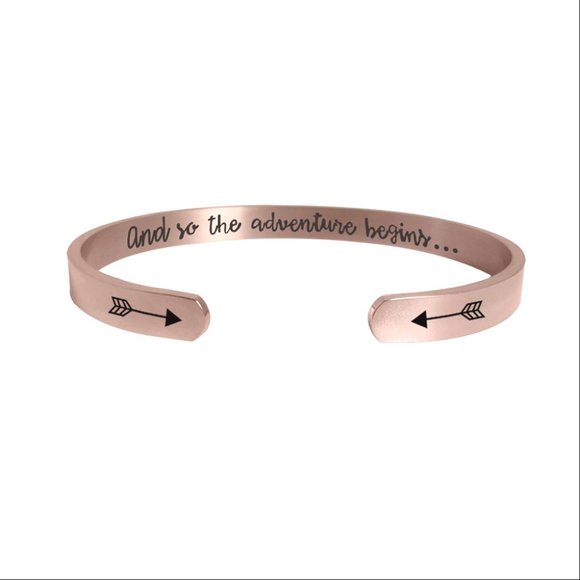 And So The Adventure Begins Graduation Gift Bracelets in ROSE GOLD - Picture 1 of 1